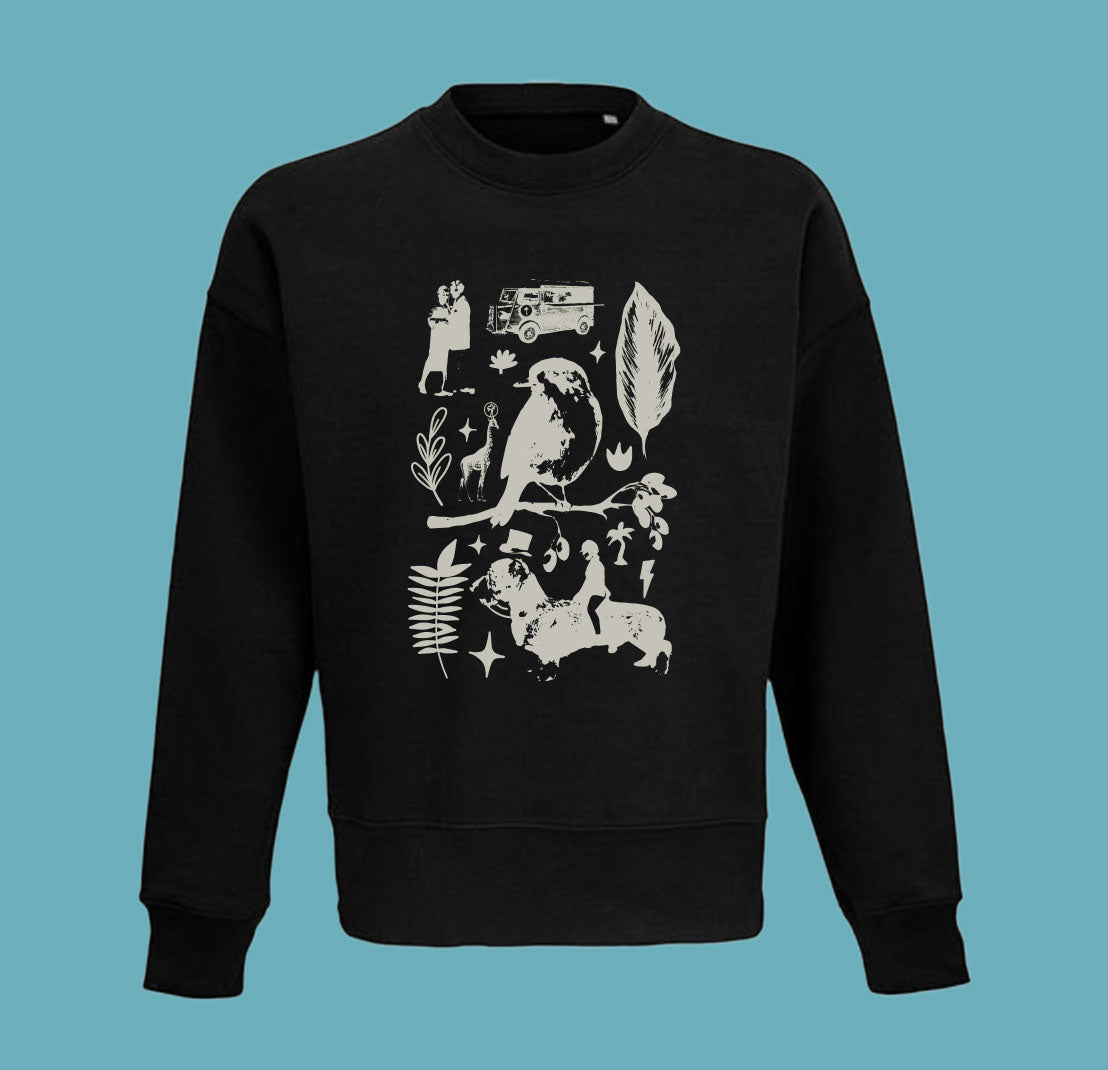 Pullover schwarz «Vogel»